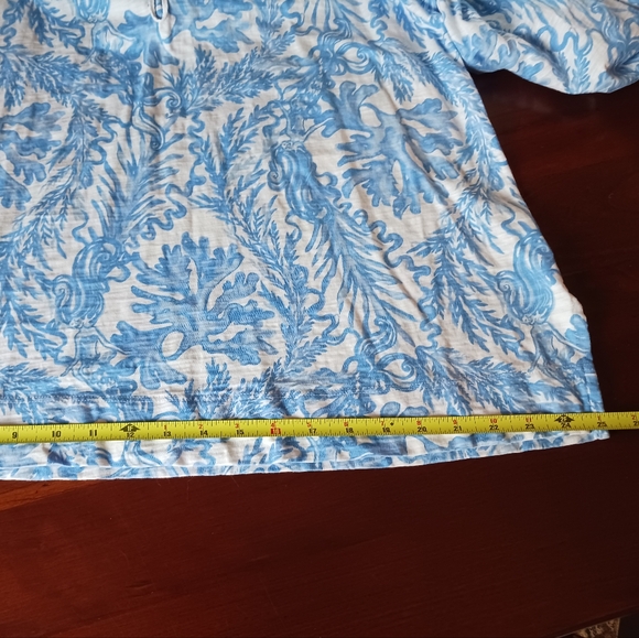 SOLD ELSEWHERE Lilly Pulitzer Blue and White 100% cotton knit Tunic XL mermaids! - Picture 8 of 10